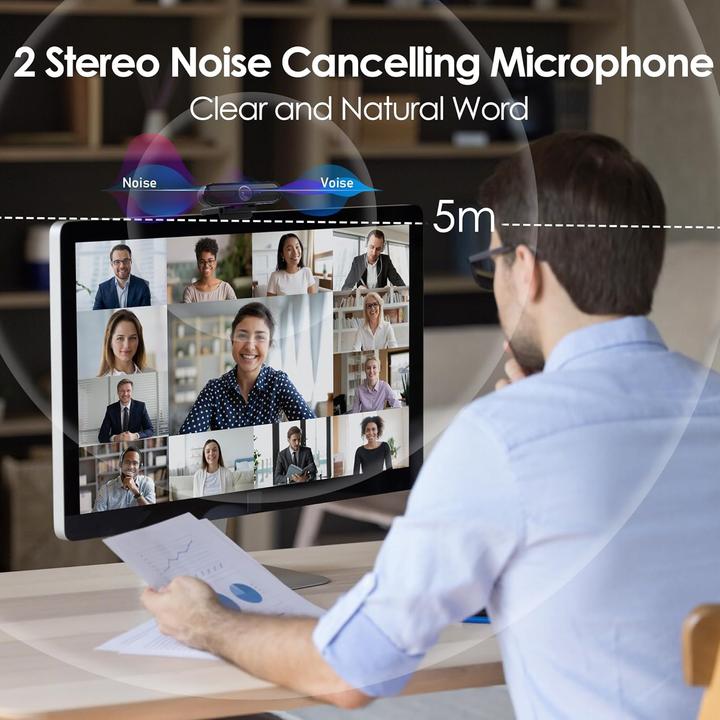 Immagine prodotto Vizolink W4DS Webcam 2K mit Autofokus und Dual Mikrofon