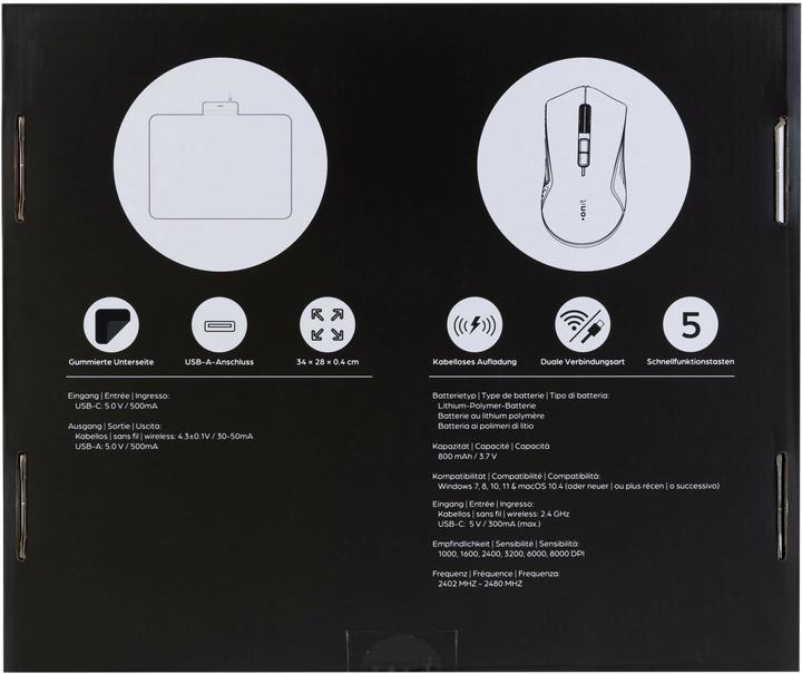 Actual product image Onit Inductive mouse and mouse pad (Wireless)