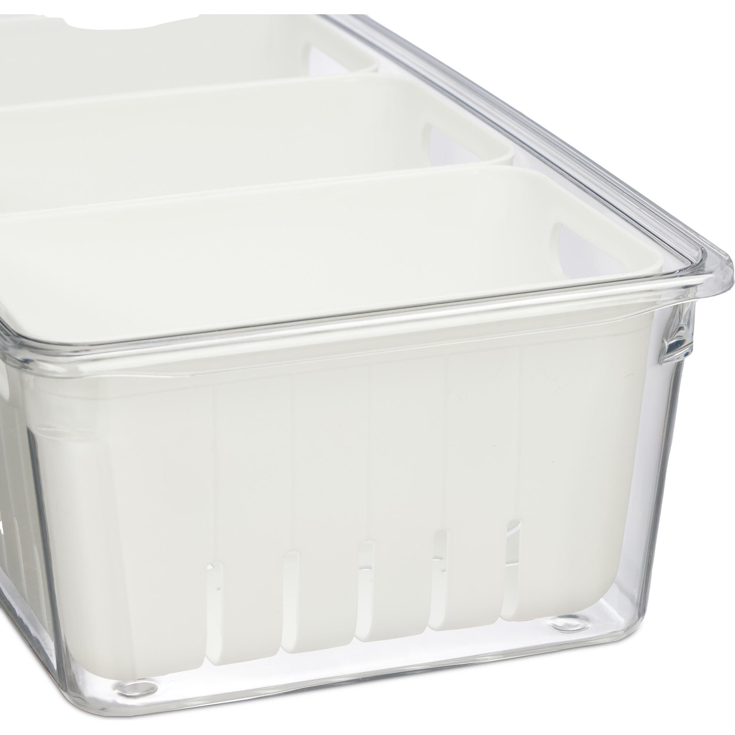 Relaxdays 4x Kühlschrank-Organizer, Küchen Organizer, Transparent