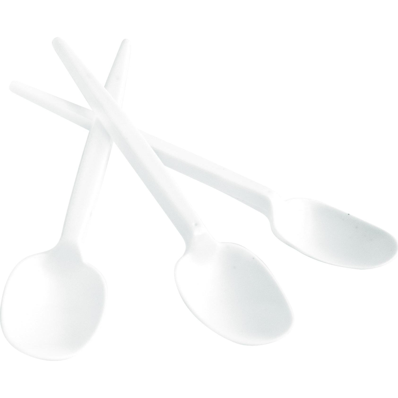 Office Products Teelöffel aus kunststoff, 12 cm,, 100 stück, weiss, Besteck, Weiss