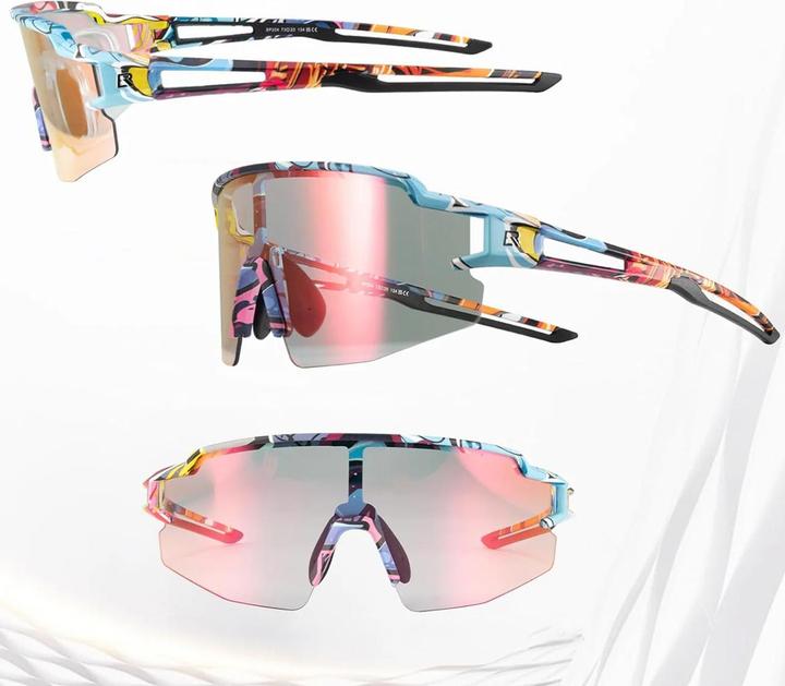 Actual product image Rockbros Photochromic Cycling Glasses with UV Protection and Corrective Insert - Multicolour (Multicolor)