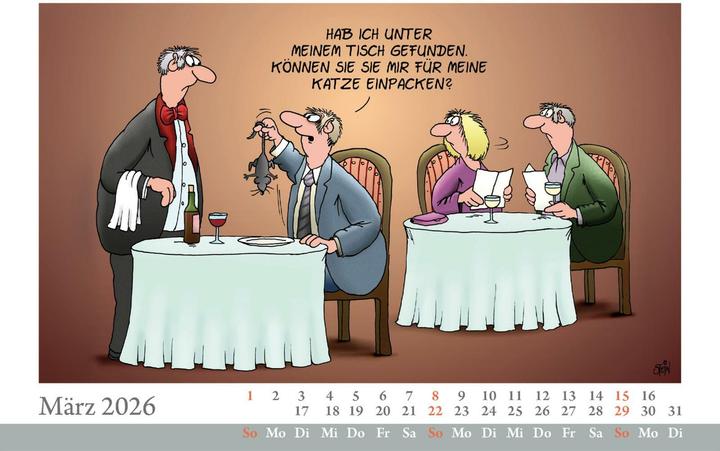 Actual product image Uli Stein Tischkalender 2026: Monatskalender zum Aufstellen (19 x 14 cm, German)