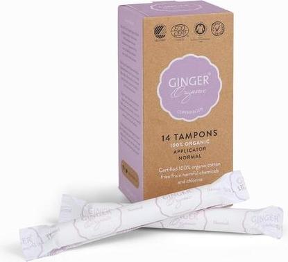 Immagine prodotto Ginger - Tamponi normali biologici con applicatore 14 pezzi (14 x, Normale)