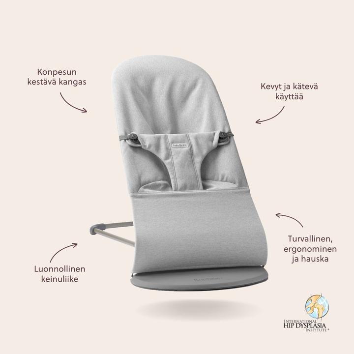 Actual product image BabyBjörn Bliss rocker, woven, light grey mélange
