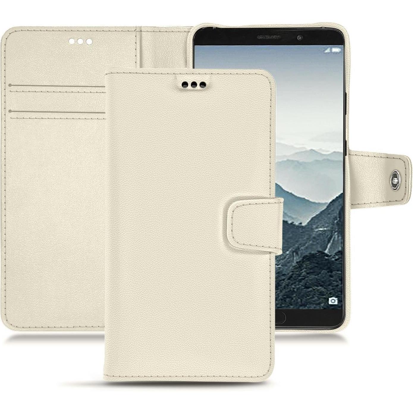 Noreve Lederschutzhülle Wallet (Huawei Mate 10), Smartphone Hülle, Weiss