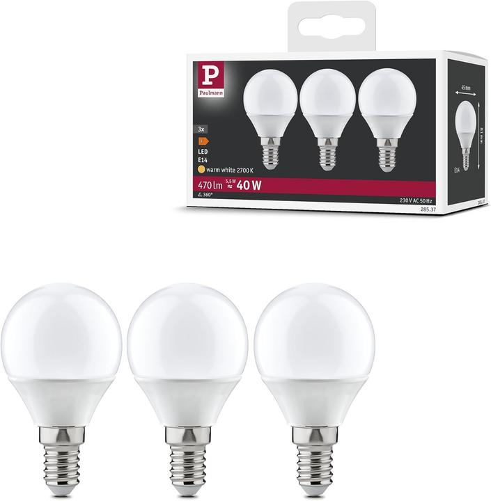 Produktbild Paulmann Tropfen 3er Set (E14, 470 lm, 1x)