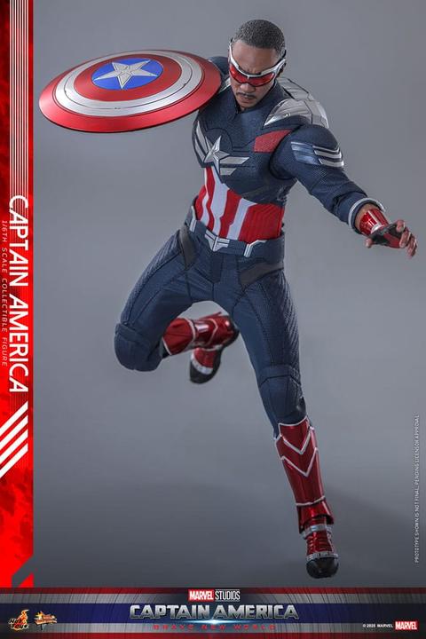 Actual product image Hot Toys Captain America: Brave New World Movie Masterpiece Action Figure 1/6 Captain America 30 cm