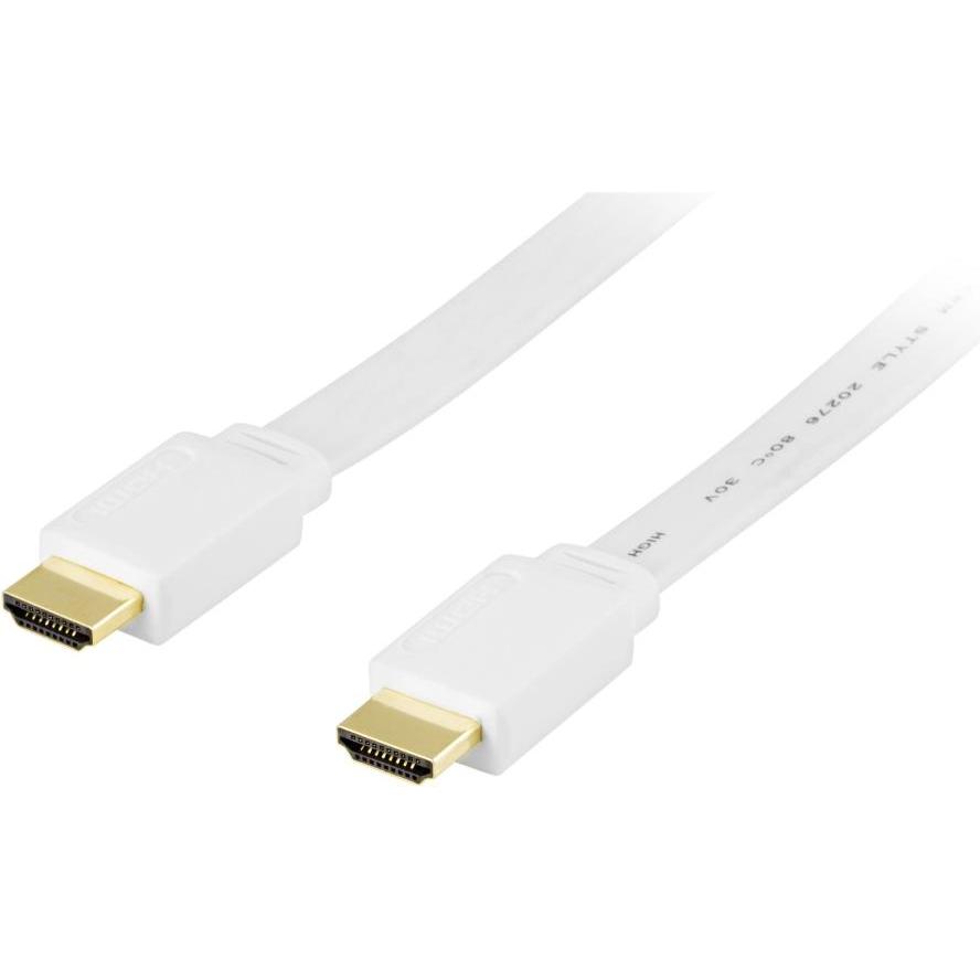 Deltaco HDMI-1050H HDMI cable HDMI Type A (Standard) White (5 m, HDMI), Video Kabel