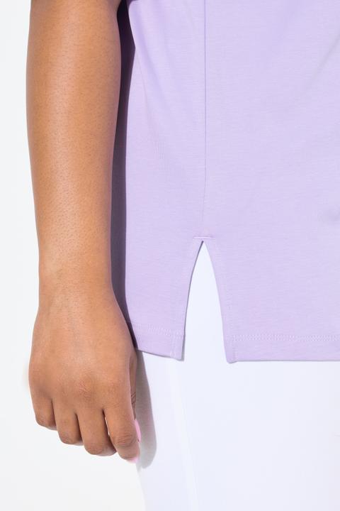 Immagine prodotto Ulla Popken T-shirt dal taglio svasato in cotone Pima con scollo a girocollo e maniche a 3/4 (50, 52)