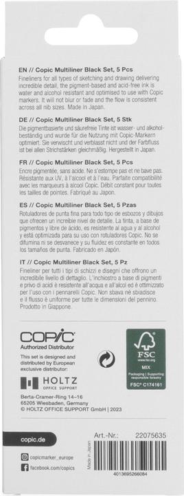 Produktbild Copic Multiliner (Schwarz, 5x)