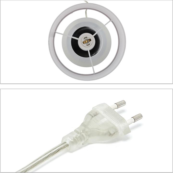 Produktbild Relaxdays Tischlampe mit Stoffschirm 2er Set (E14)