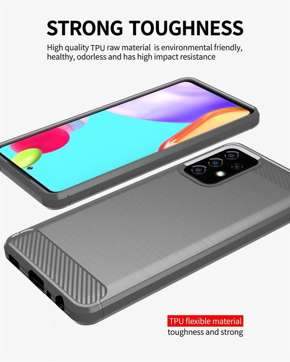 Actual product image Cadorabo TPU Ultra Slim carbon stainless steel combi sleeve (Samsung Galaxy A91, Samsung Galaxy S10 Lite)