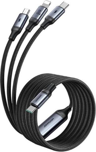 Produktbild Joyroom Cable Speedy USB SA21-1T3, 3 in 1/ 30W/Cable 1.2m (black) (1.20 m, 30 W)