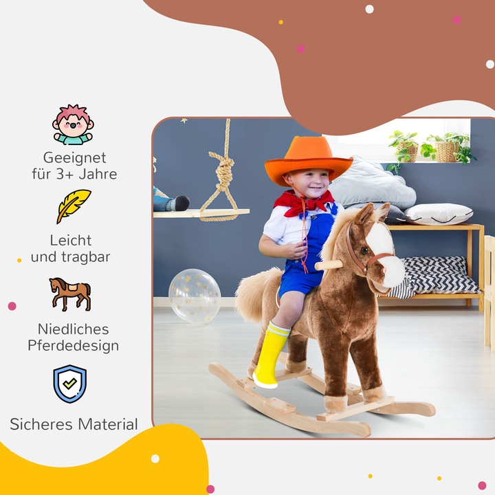 Actual product image Homcom Plush Rocking Horse for Children