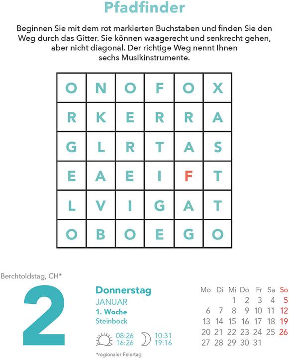 Produktbild Stefan Heine Gehirnjogging 2025 Tagesabreisskalender - 11,8x15,9 - Rätselkalender - Knobelkalender - (Kein Einband, Deutsch)
