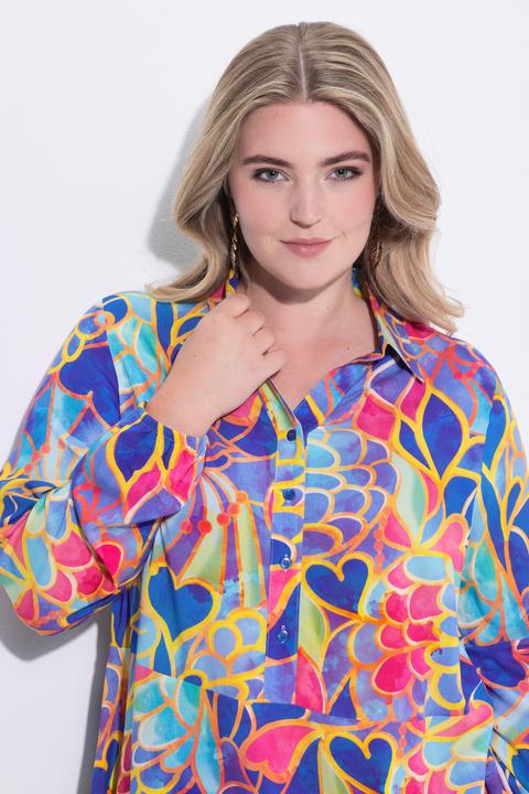 Produktbild Miamoda Bluse, A-Linie, Mosaik-Muster, Langarm (58)