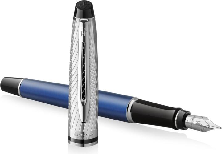 Actual product image Waterman Fountain pen Expert DeLuxe Blue C.C. (F-blue) (Silver, Blue, 1 x)