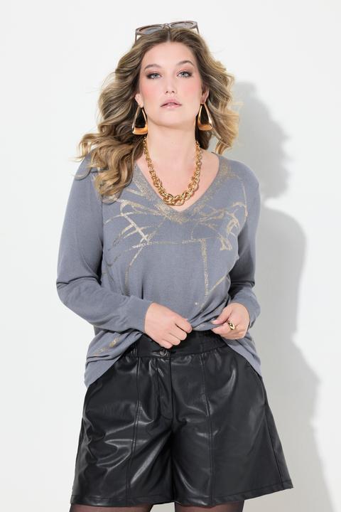 Actual product image Miamoda Sweater with metallic marble pattern (46, 48)