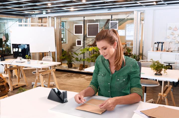 Actual product image tesa tesafilm® ECO & CRYSTAL adhesive film set with robust 10m:19mm incl. table dispenser