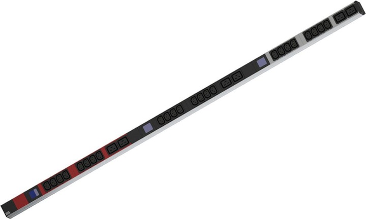 Actual product image Bachmann BN0500 48.26cm 19inch PDU 1HE 24xC13 6xC19 Power measurement connection CEE 3x16A red