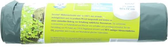Produktbild Secolan Müllbeutel 60,0 l grün 30,0 µm, 15 St. (15 x, 60 l)