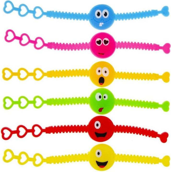Produktbild LG-Imports Armband Smile Face Color, 12er Set. (19 cm, Kunststof)