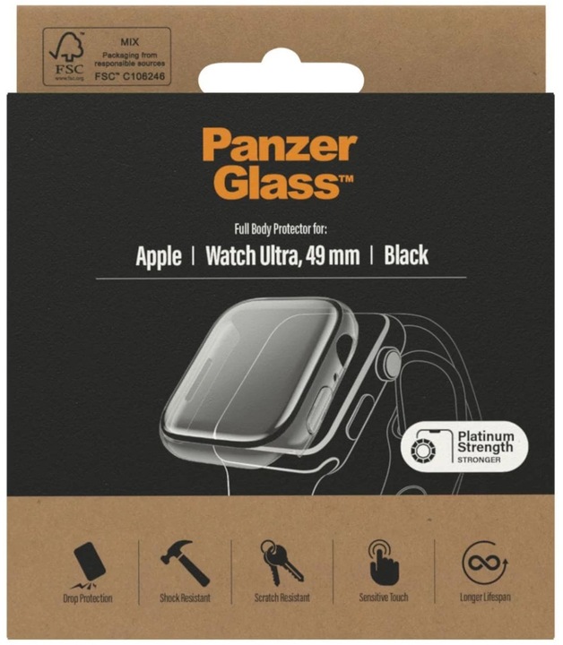 Immagine prodotto PanzerGlass Pellicola protettiva Full Body Apple Watch Ultra (49 mm) Nero