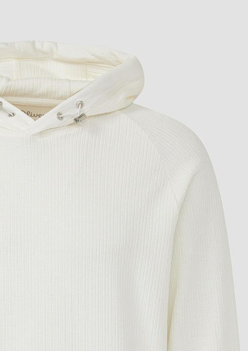 Produktbild s.Oliver Sweatshirt Strukturiertes Kapuzen-Sweatshirt mit Raglanärmeln (S)