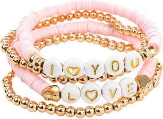 Produktbild Great Pretenders Creative Education 84110 Armband Pink Love 4 Stück (4 separate Stränge aus rosa und goldenem Glück)