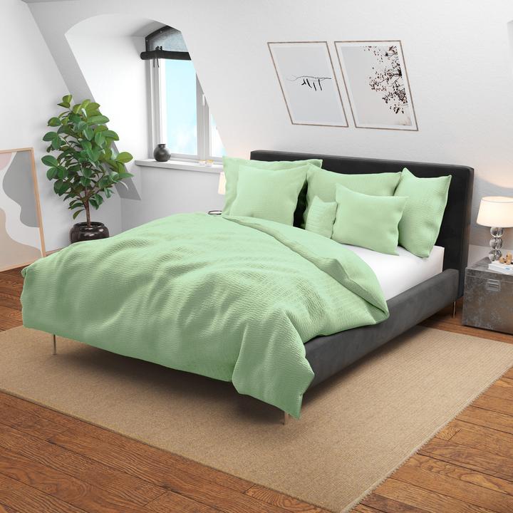 Produktbild Lotus Bettwaren Bettwäsche Satin Seersucker uni (Duvetbezug, 200 x 210 cm)