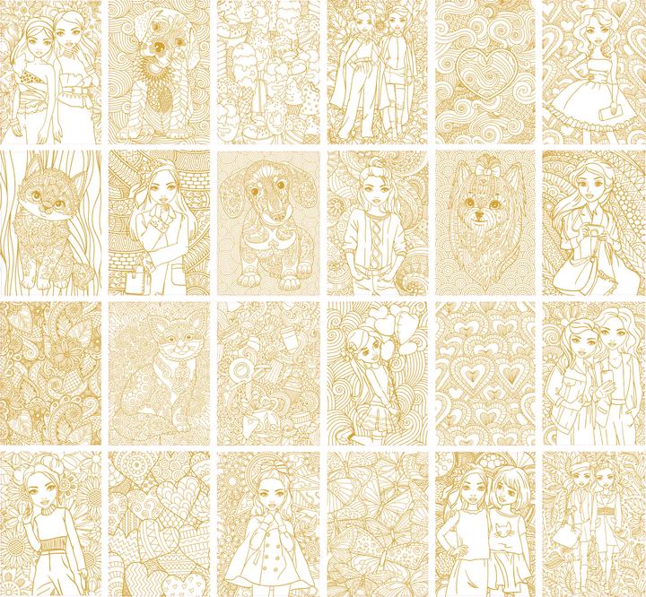 Produktbild Besties Luxus-Malbuch mit Folie, A4, 24 Blatt