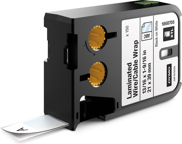 Produktbild Dymo XTL Etikett, Vinyl (3.50 cm, Schwarz, Weiss)