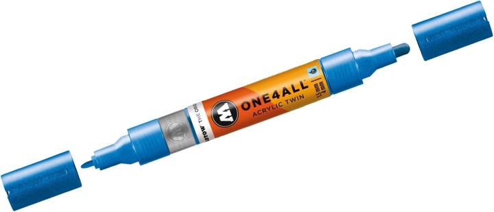 Actual product image Molotow Marqueur pour Maquettes - One4All Twin - Acrylique Mètalli-Bleu - 1,5/4mm - -224 - 15 cm (Metallic blue, 4 mm, 1 x)