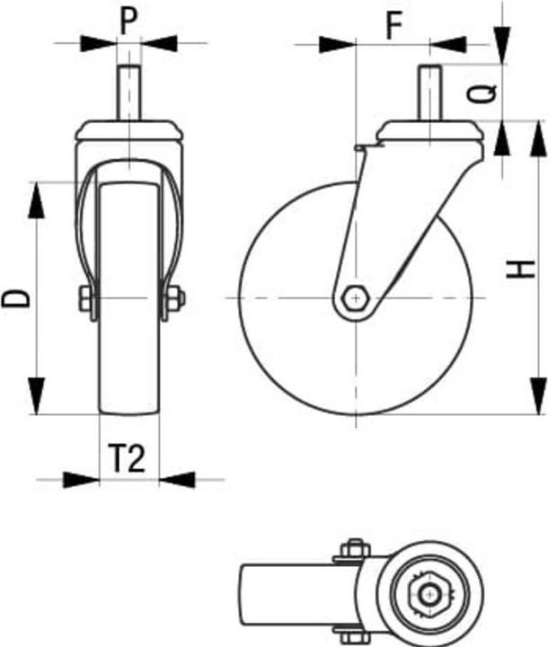 Produktbild Blickle 931144 LKRA-POES 102KF-SG-GS12 Apparate-Lenkrolle Rad-Durchmesser: 100 mm Tragfä