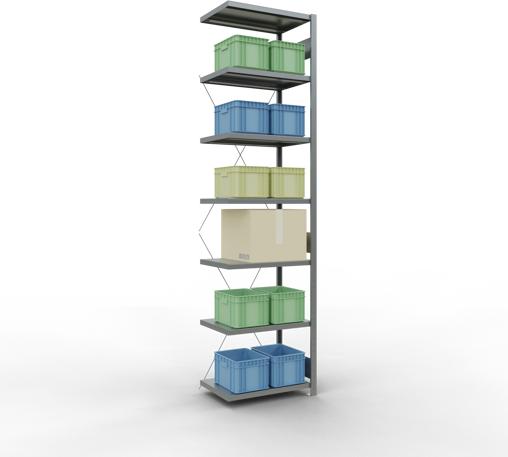 Produktbild Schulte Lagertechnik Stecksystem Anbauregal MULTIplus250 mit Kreuzstrebe