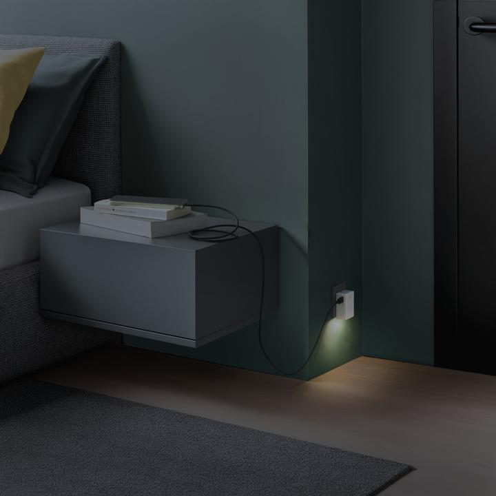 Productafbeelding Hama LED-Nachtlicht f. Steckdose, 1x USB-A, 1x USB-C, Dämmerungssensor, Warmweiss