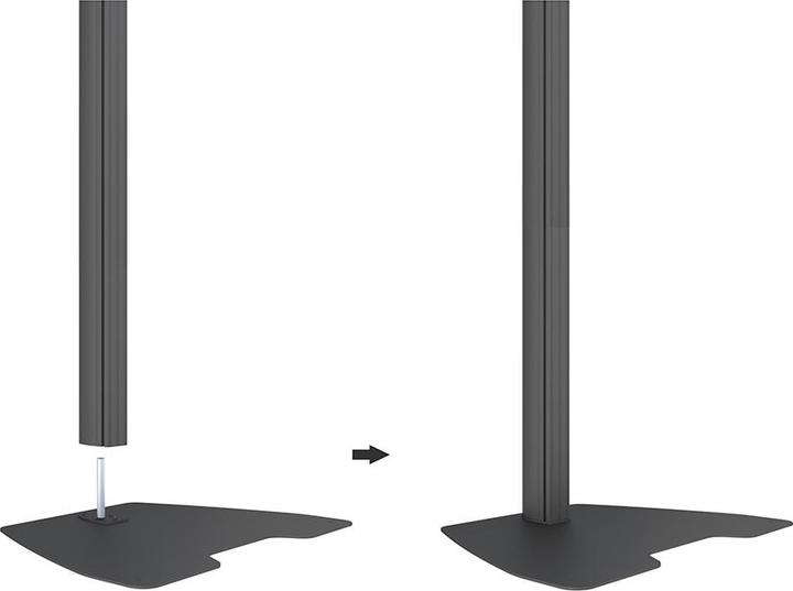 Actual product image Multibrackets Base plate with column, for Pro series, aluminium, black