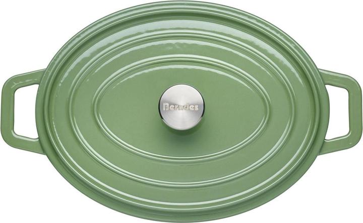 Immagine prodotto Berndes Cocotte B.IRON in ghisa ovale 31 x 24 cm 6 litri verde salvia INDUZIONE (23.90 cm, Pirofila + casseruola, Ghisa)