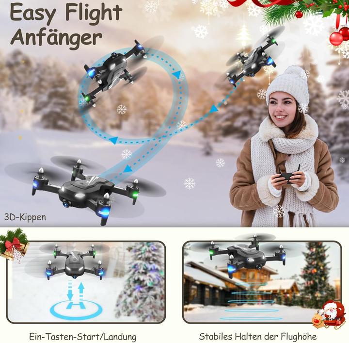 Produktbild Wipkviey T26 Drohne mit Kamera 1080P, faltbarer Quadrocopter, RC FPV (136 g)