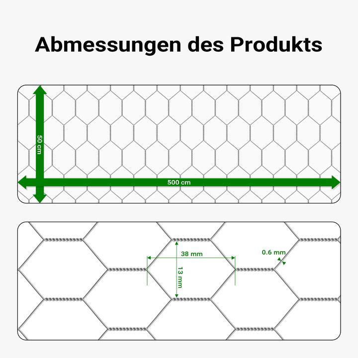 Actual product image Wiltec Aviary wire 5x0.5m rabbit wire 13mm mesh size hexagonal mesh fence (5 m)