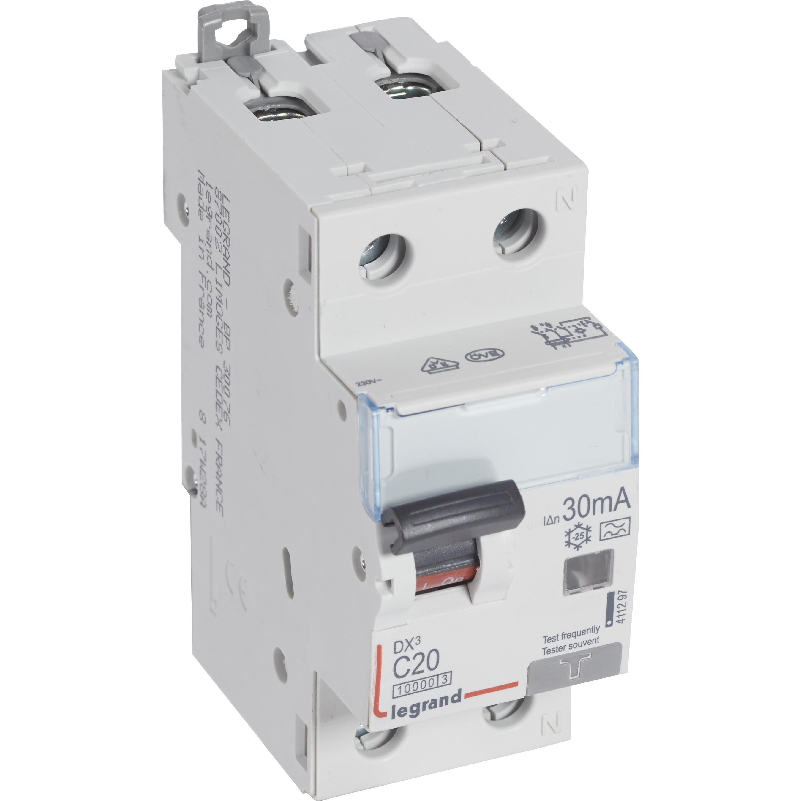 Legrand, Schutzschalter, 411297 FI-Schutzschalter/Leitungsschutzschalter 20 A 230 V/AC