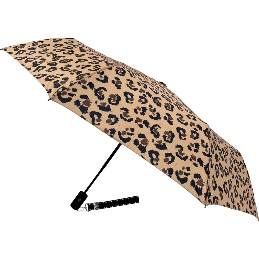 Smati, Ombrello, LEOPARD Faltbarer Regenschirm, automatisch, Multicolore, Nero