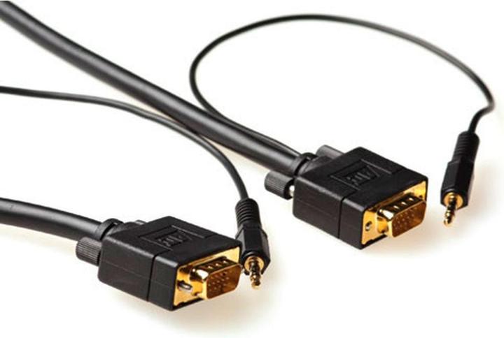 Image du produit ACT 5m VGA + 3.5mm 5m VGA (D-Sub) + 3.5 mm (1/8") VGA (D-Sub) + 3.5 mm (1/8") Noir Câble HDMI (5 m, VGA)