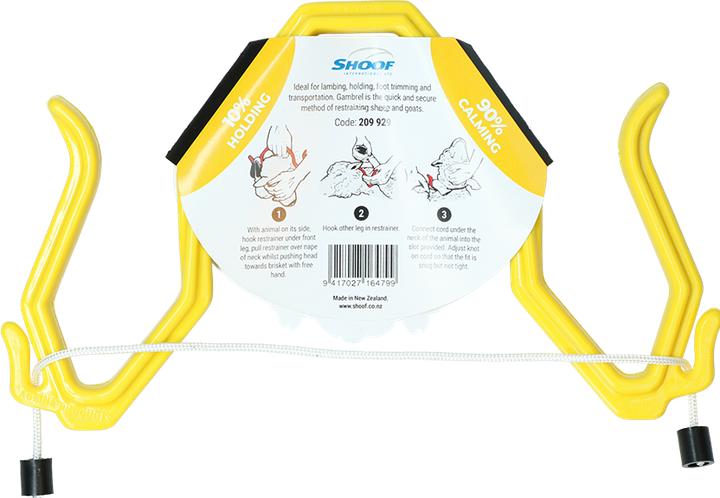 Produktbild Shoof GAMBREL Immobilisierungsbogen für Ziegen und Schafe, Restrainer, gross, gelb, 27476