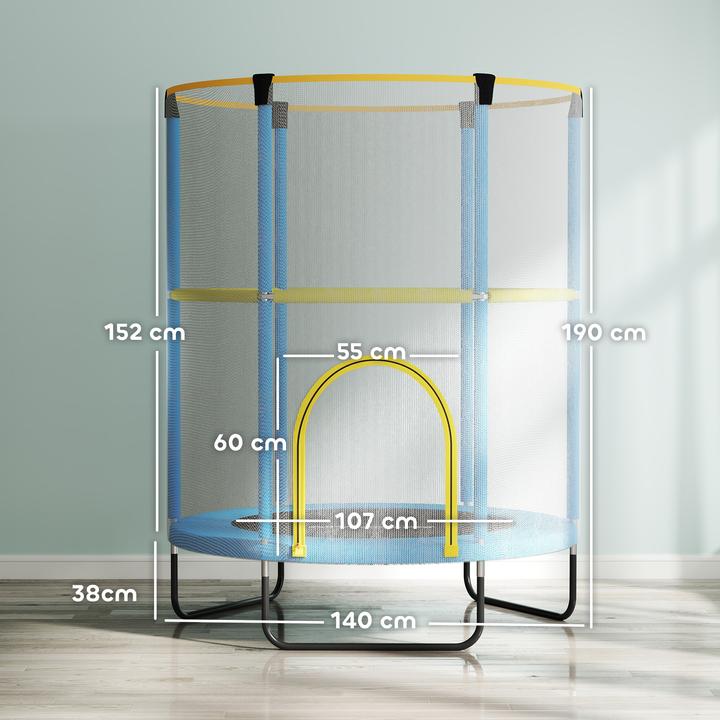 Image du produit Aiyaplay Kinder Trampolin Stahl, Kunststoff Blau+Gelb (140 cm)