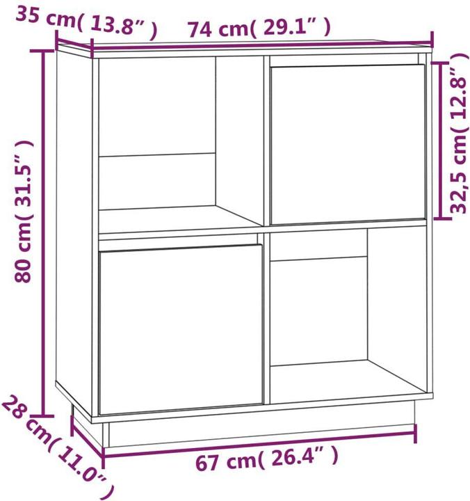 Image du produit vidaXL Sideboard (74 x 35 x 80 cm)