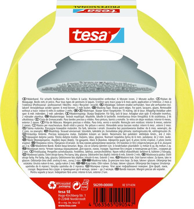 Produktbild tesa Malerkrepp PROFESSIONAL, Malerband für besonders präzises Abkleben (30 mm)