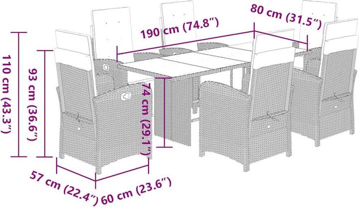 Produktbild vidaXL Garten Essgruppe