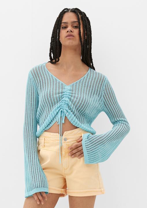 Produktbild s.Oliver Strickpullover Pullover mit verstellbarer Raffung (L, S)