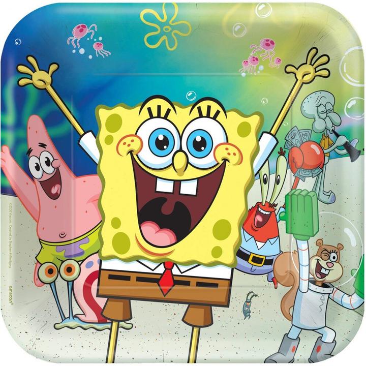 Amscan SpongeBob-Geburtstagsteller (8x)